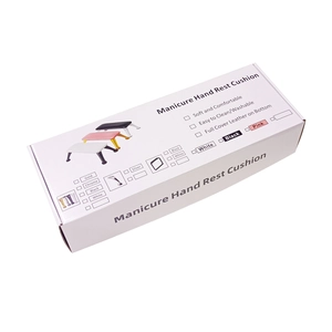 Detailed product packaging box for the soft and washable manicure hand rest cushion