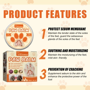 50g natural plant-based paw balm for cats and dogs moisturizing dry and cracked pads