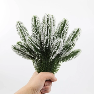 Artificial flocked cedar branch with realistic snow pine needles for Christmas decoration