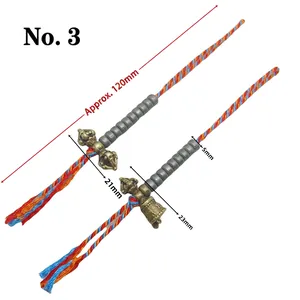 Detailed view of No. 3 Tibetan Buddhist counters with 120mm colorful woven cords