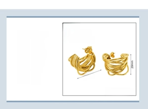 Detailed specs of 18K gold plated stainless steel C-shape twisted hoop earrings