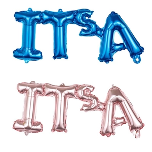 Blue and pink 18-inch baby baptism foil balloons for gender reveal party decoration