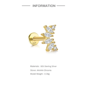 Detailed specifications of S925 sterling silver dragonfly stud earrings with AAAAA zirconia