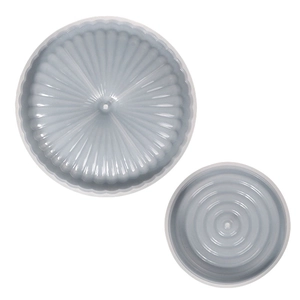 Blue silicone mold set with radial stripe and concentric ring designs for DIY incense trays