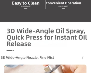 Macro view of 3D wide-angle nozzle on kitchen oil sprayer for fine atomization spray