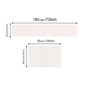 Size chart for Christmas table runner and placemats showing dimensions in cm and inches
