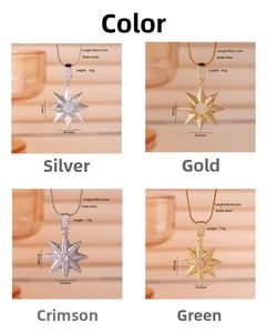 Detailed comparison of star pendant sizes and gold-plated finishes on snake chains