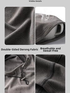 Detail view of breathable double-sided velvet fabric with seamless stitching and drawstring
