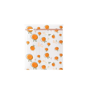 Thickened fine mesh laundry bag for washing machines with cute orange patterns and zipper