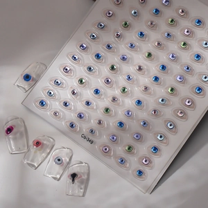 Evil Eye 3D Relief Nail Stickers Waterproof Manicure Decoration DIY Nail Art Colorful Eye Patterns