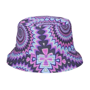 Bob pour homme avec imprimé kaléidoscope psychédélique violet et bleu style tendance