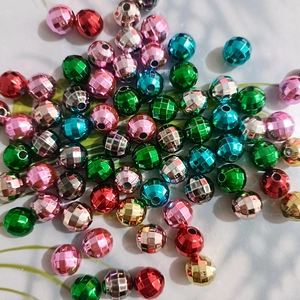 Faceted disco-style CCB beads in assorted metallic colors for DIY jewelry making