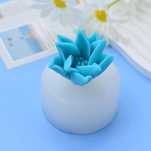 Stampo in silicone succulento 3D per decorazione di torte floreali e artigianato blu