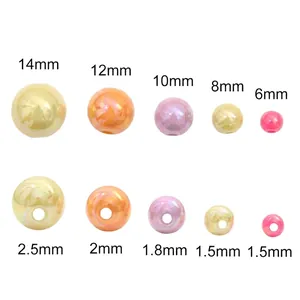 Colorful solid acrylic round beads in various sizes for DIY jewelry and bracelet making