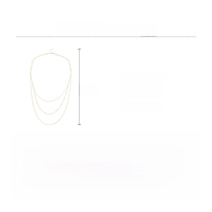 Detailed specifications of a triple-layer long tassel necklace in polished copper