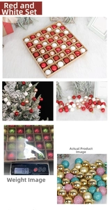 Details zu Weihnachtskugeln in Rot und Weiß mit glänzenden, matten und glitzernden Effekten