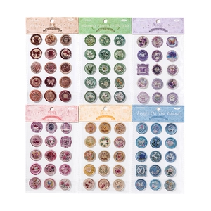 Vintage 3D embossed wax seal stickers in 6 colors for stationery and journal decor