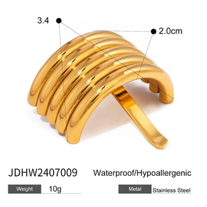 Waterproof gold stainless steel U-shaped hair comb with five parallel curved tube design
