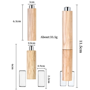 Cat eye nail magnet tools with wooden handles in two sizes for professional nail art
