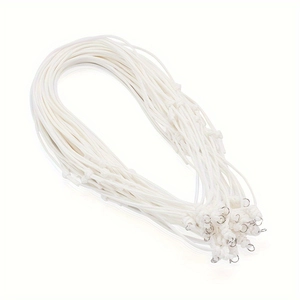 Cordons de collier blancs tressés à la main avec anneaux pour pendentifs DIY