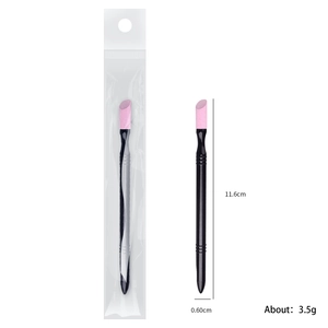 Dual-view 11.6cm quartz nail file stick for cuticle removal with black handle and pink tip