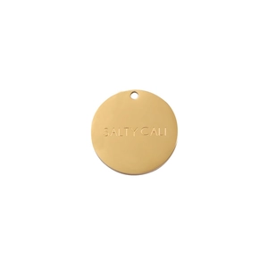 Gepolijste gouden ronde zonnehanger met Salty Cali gravure voor DIY sieradenaccessoires