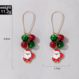 Detailed view of Christmas Santa earrings with size dimensions and weight info