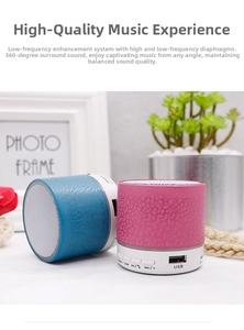 Detail of crackle pattern mini wireless speakers with control buttons and input ports