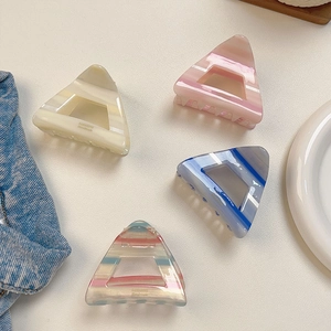 Pinza per Capelli a Triangolo in Acetato Fatta a Mano Grande Marmo a Righe Fermaglio Semplice Accessori per Capelli Moda Donna Pendolarismo