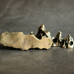Solid brass mountain landscape ornament with vintage bronze finish for office desk decor