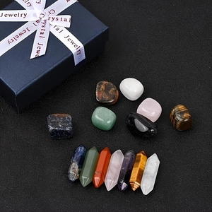 Natural Healing Crystal Stones Amethyst Rose Quartz Hexagonal Prism Tumbled Stones Meditation Reiki Yoga Gift Box