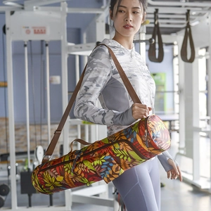 Sac de yoga à imprimé floral avec bandoulière réglable et toile durable de qualité