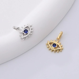 Evil Eye Pendant Necklace 925 Sterling Silver Blue Zircon Dainty Minimalist Ins Style Jewelry For Women Accessory