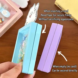 PE film jewelry display frames in light blue and lavender for secure card storage