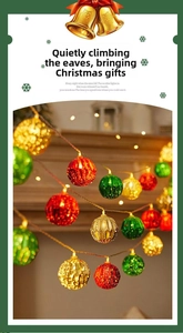 Macro detail of multicolored glitter Christmas globe lights with warm LED glow