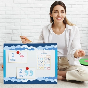 Magnetic whiteboard for kids featuring 1-10 number cards and educational teaching aids