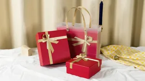 Elegant Gift Boxes Cardboard With Bow Ribbon Luxury Packaging For Wedding Christmas Valentines Day Anniversary Handbag
