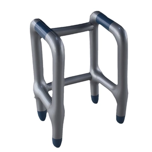 Inflatable walker prop made of gray PVC with blue accents for parties and pranks