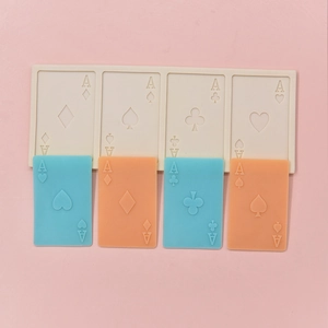 Playing card Ace silicone mold for baking and DIY crafts with four suit patterns