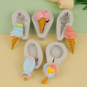 Ice cream cone silicone mold for DIY chocolate fondant cake decoration and creative baking