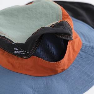 Kids outdoor quick-dry sun hat with color-block design and breathable mesh lining