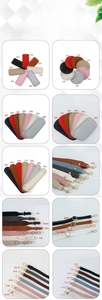 Detailed close-up of colorful PU leather bag bottoms and straps for DIY knitting projects