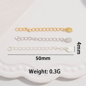 S925 sterling silver extender chain in gold and silver finishes for DIY jewelry making