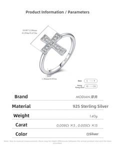 S925 sterling silver moissanite cross ring parameters and measurements chart