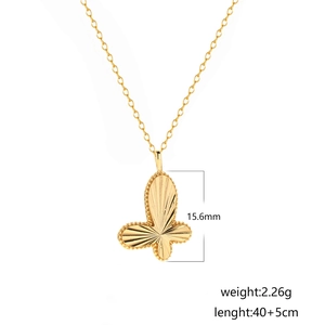 Golden butterfly necklace in S925 silver with radial patterns and beaded edge details