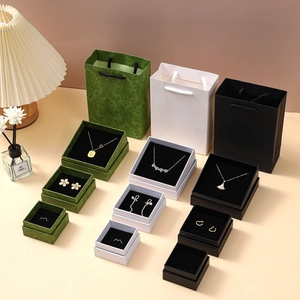 Luxurious dark green vintage jewelry box set featuring elegant embossed floral patterns