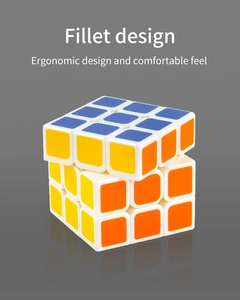Macro detail of 3x3 speed cube showing fillet design and ergonomic rounded corners