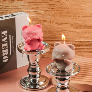 Stampo in silicone 3D a forma di panda per candele profumate fai-da-te e gesso