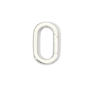 Polished silver oval stainless steel spring clasp for DIY jewelry and necklaces