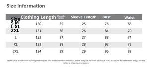 Detailed size chart for slim fit chiffon maxi dress showing measurements from S to 2XL